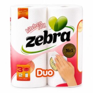 Кухненско руло Duo Zebra – 2 бр | 3 пласта | Цветен печат