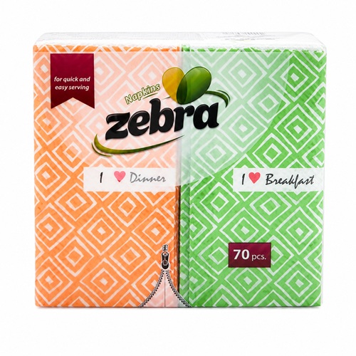 Сгънати салфетки Zebra – 70 бр