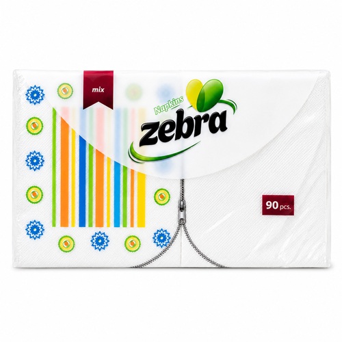 Салфетки Mix Zebra – 90 бр | Практични еднопластови салфетки 33x33см