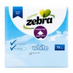 Салфетки White Zebra – 75 бр | Чисто бели, без оцветители и алергени