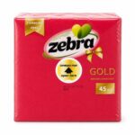 Салфетки Gold Червени Zebra – 35 бр | 33x33 см