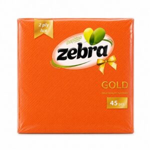 Салфетки Gold Оранжеви Zebra – 35 бр | 33x33 см
