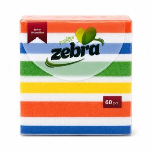 Салфетки Easy Open Райе Zebra – 60 бр | Цветни салфетки за сервиране и декорация