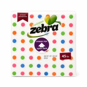 Салфетки Easy Open Точки - Zebra 45 бр