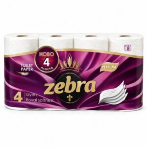 Тоалетна хартия Zebra Perfume – 8 бр | 4 пласта